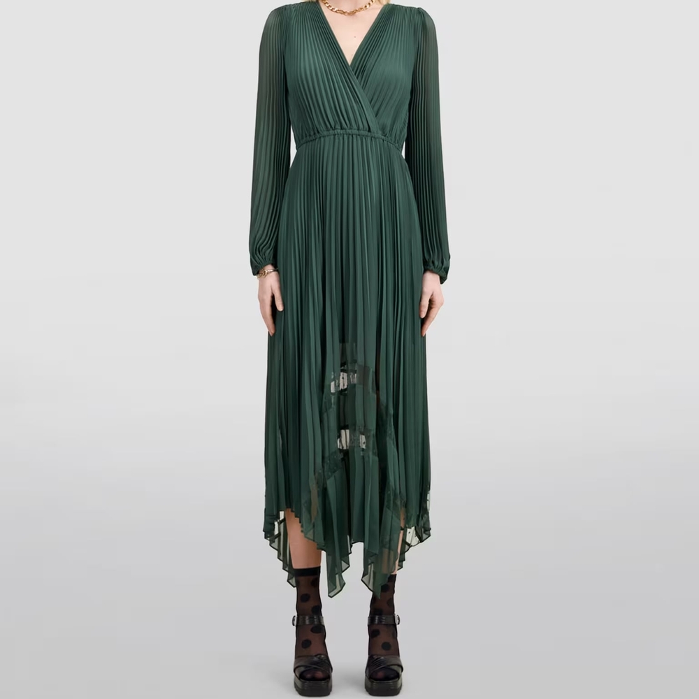 The Kooples Dark Green Long Sleeve Dress